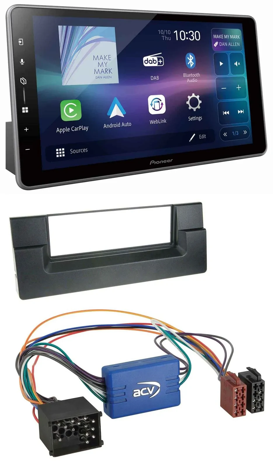 Автомагнитола Pioneer Bluetooth USB DAB MP3 для BMW 5 Series E39, X5 E53 (активная система)