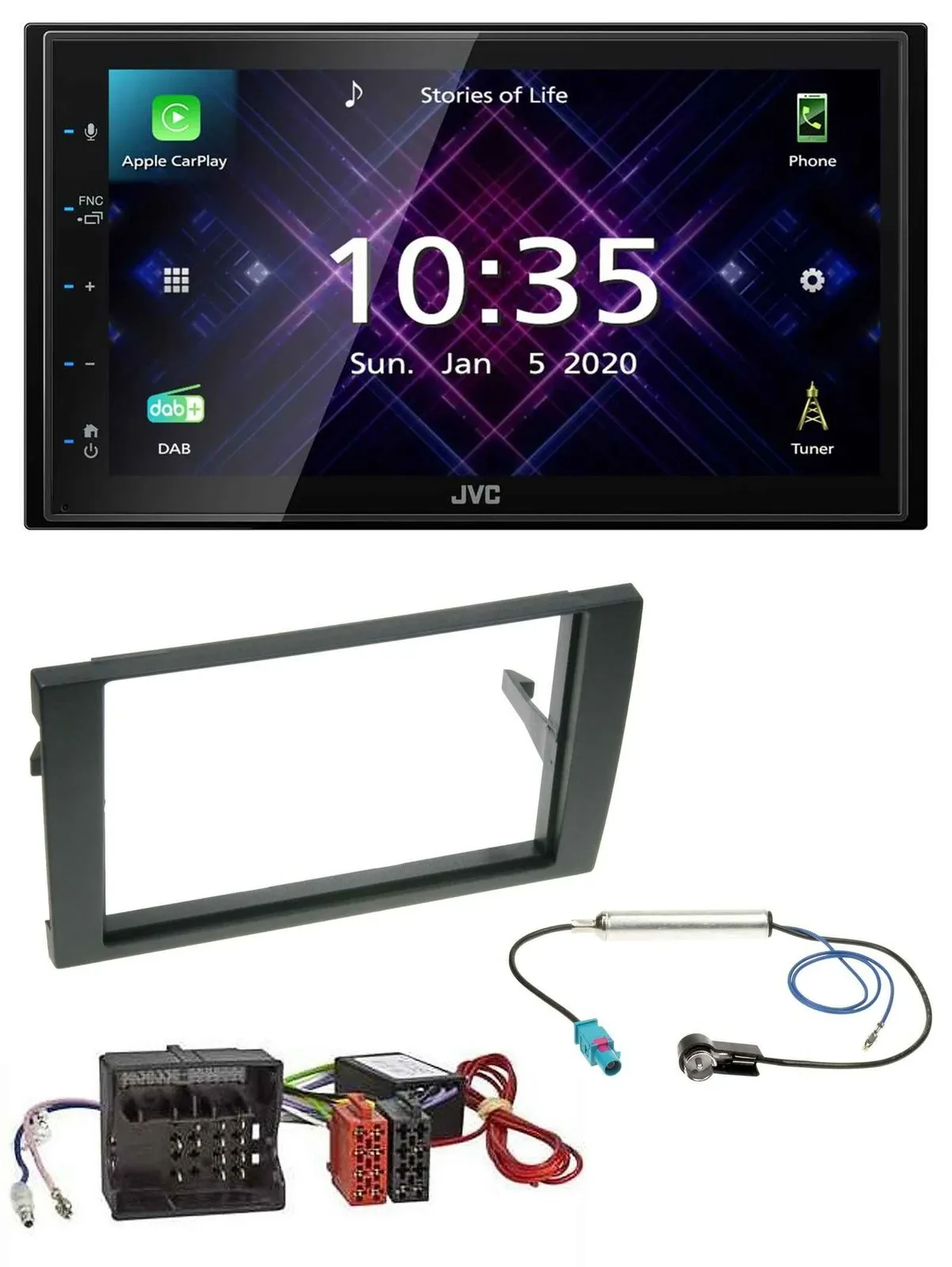 JVC DAB 2DIN MP3 Bluetooth USB Autoradio für Audi A4 B7 04-08 Aktivsystem MOST Q