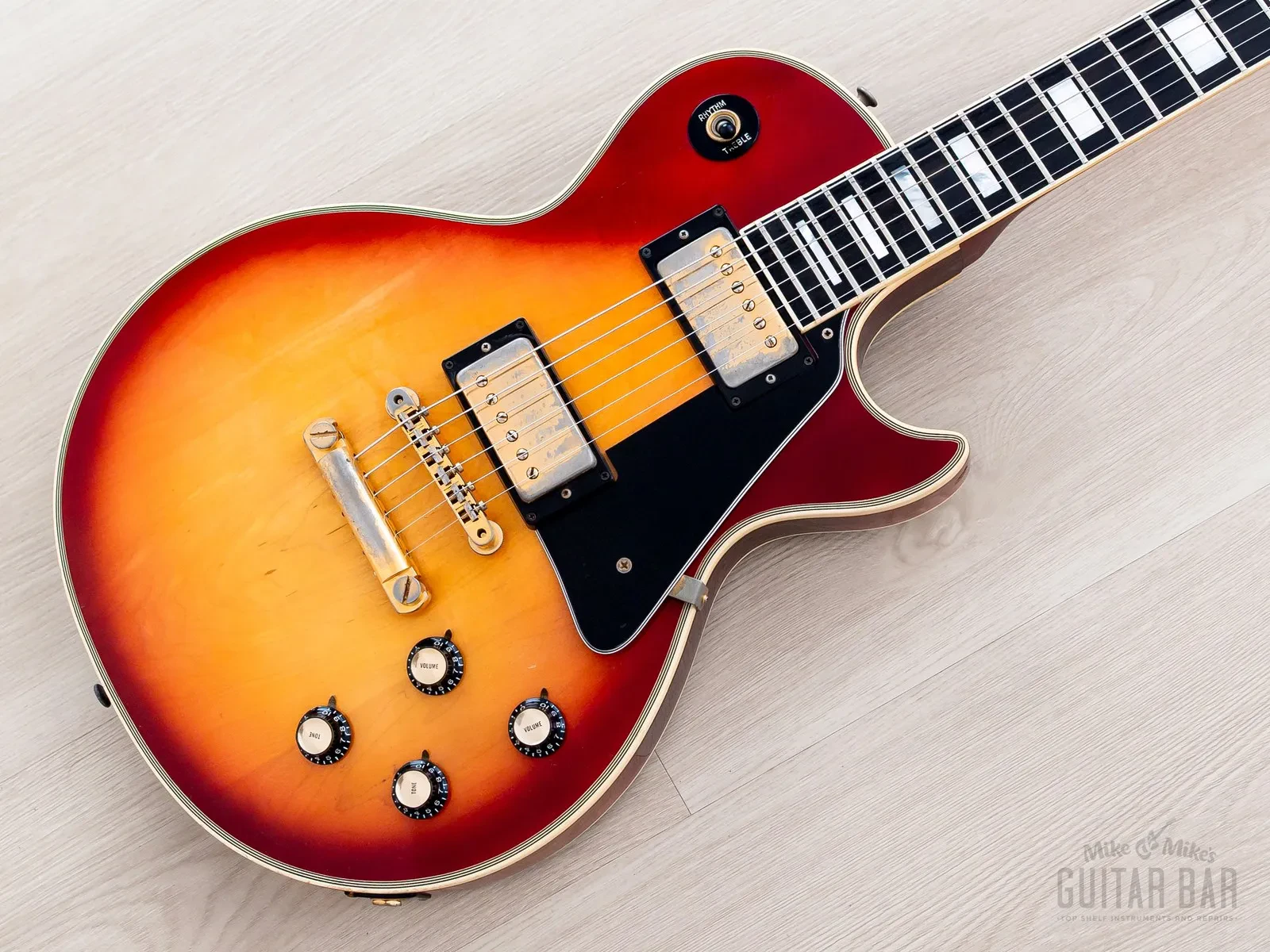 1975 Gibson Les Paul Custom Vintage Guitar Cherry Sunburst w/ T Tops, Case