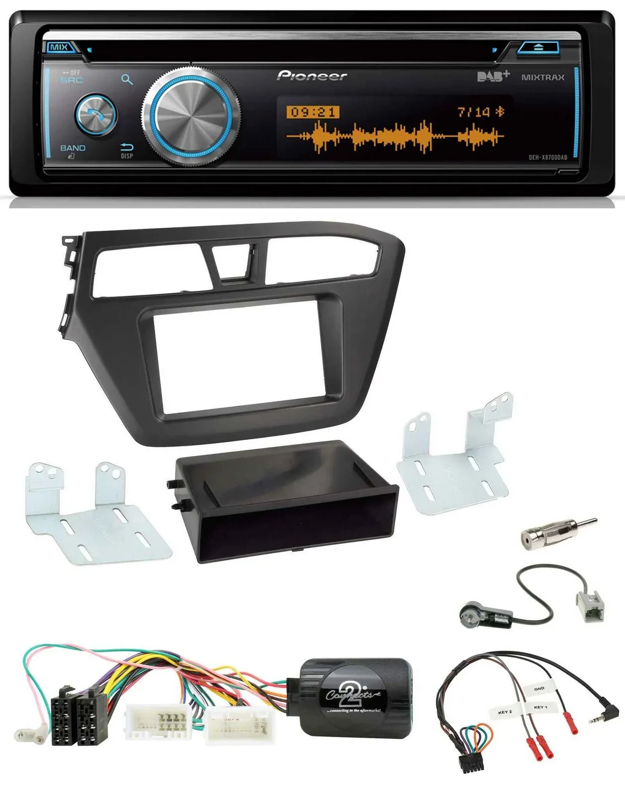 Автомагнитола для Hyundai i20 (с 2015) Pioneer DAB, USB, CD, Bluetooth, поддержка кнопок на руле