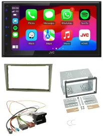 JVC Bluetooth USB MP3 2DIN DAB Autoradio für Opel Corsa D Astra H Zafira B satin