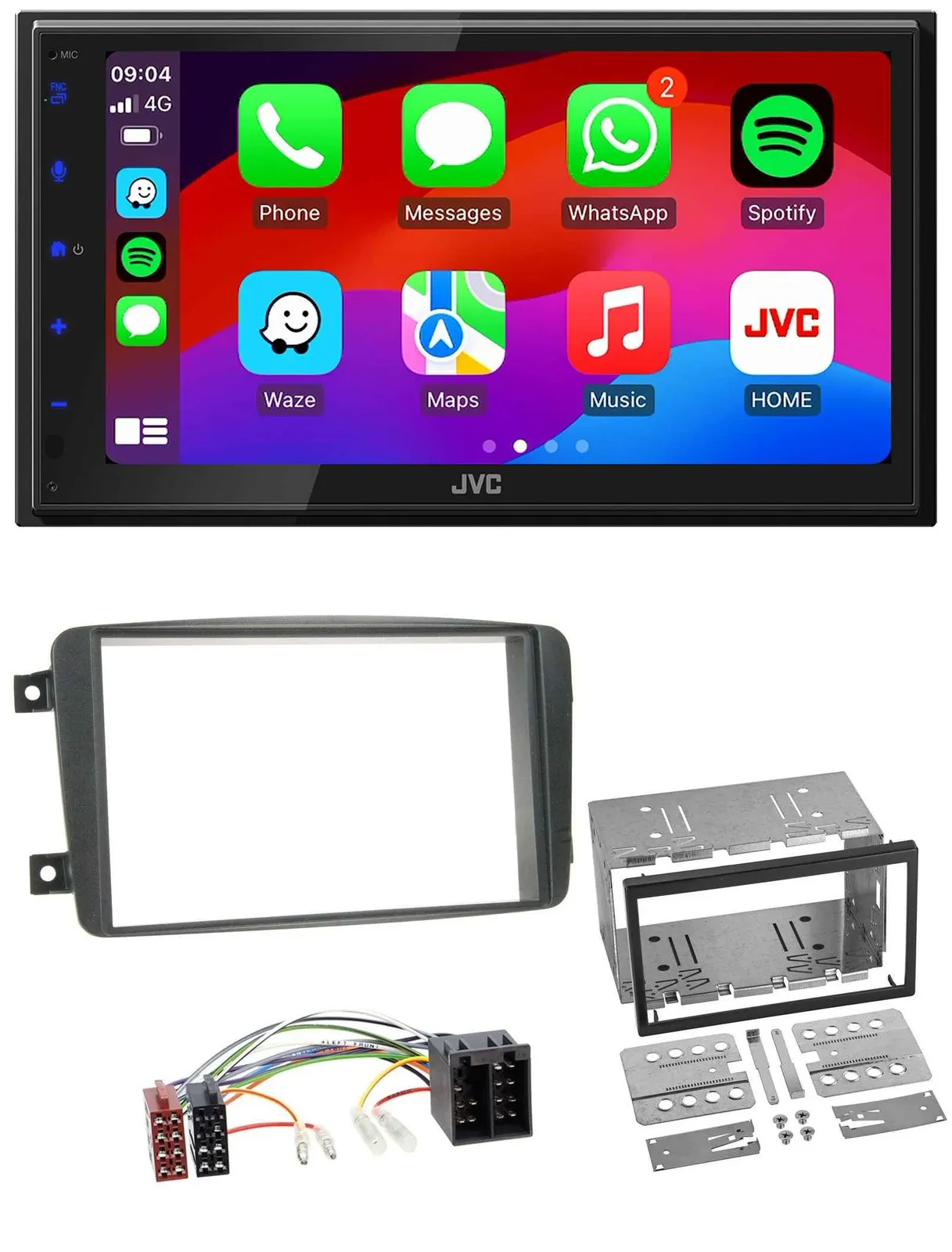 JVC Bluetooth USB MP3 2DIN DAB Autoradio für Mercedes C-Klasse Vito CLK Viano