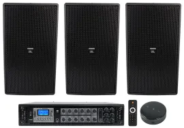 (3) JBL Control 29AV 8" Indoor/Outdoor Commercial 70v Speakers+Amp+Wifi Receiver
