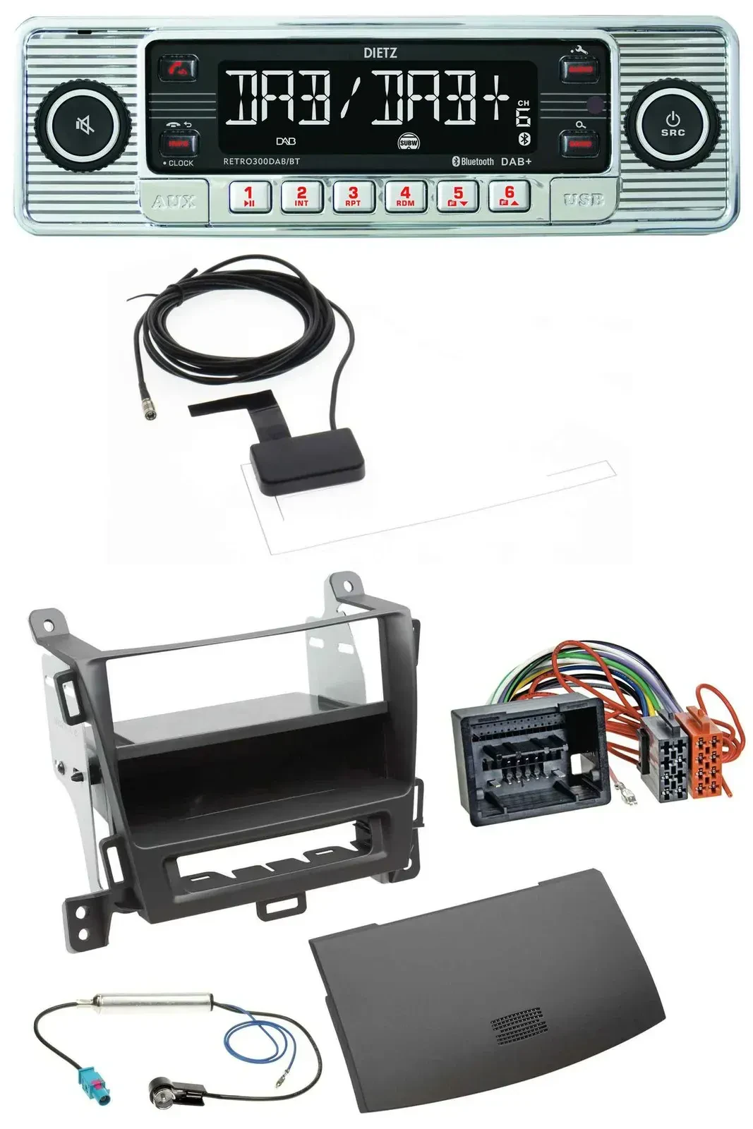 Dietz Bluetooth USB MP3 DAB Autoradio für Opel Zafira Tourer ab 12 jet black