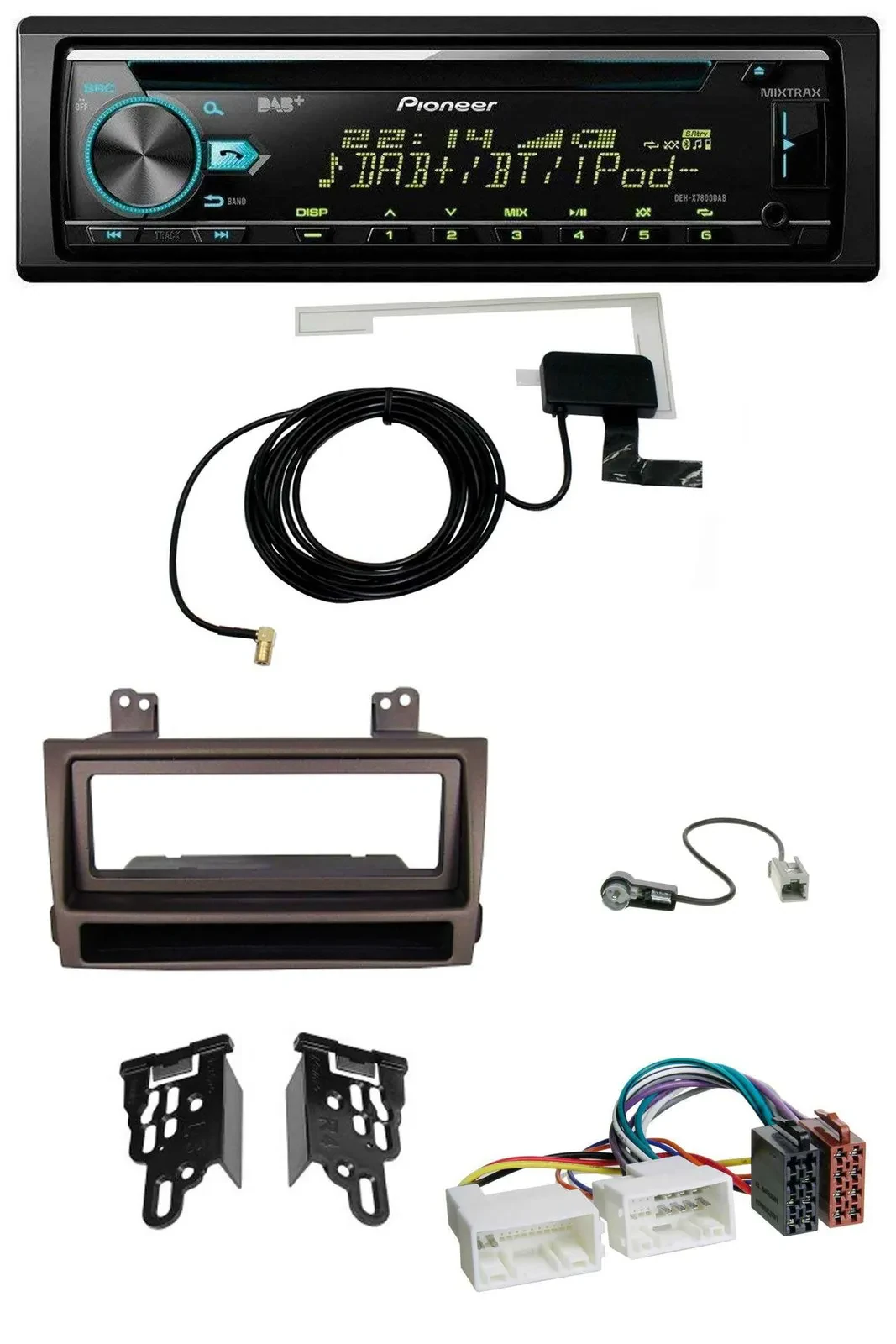Pioneer MP3 AUX CD USB DAB Autoradio für Hyundai Sonata ab 09 dunkelbraun metall