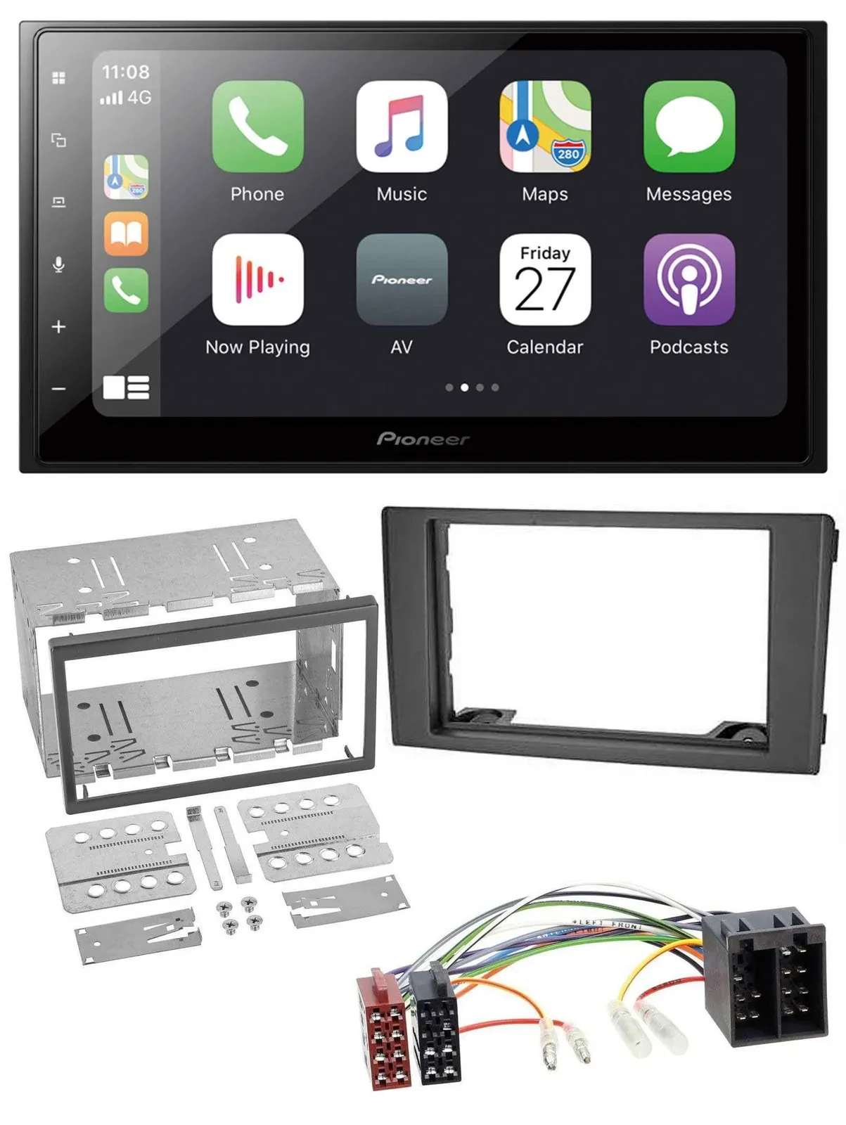 Автомагнитола Pioneer 2-DIN, MP3, Bluetooth, DAB, USB, для Iveco Daily 2006–2014, черный