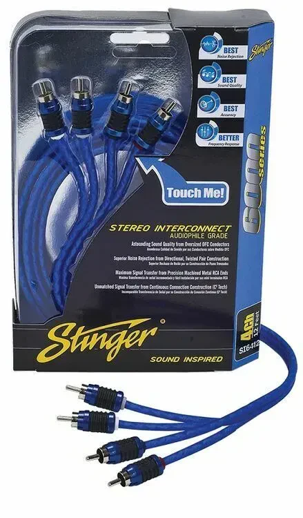 Кабель RCA Stinger SI6412 6000 Series 12 ft (3.66 м), 4-Channel, OFC, twisted