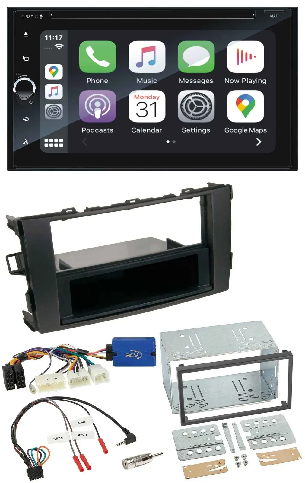 Blaupunkt DAB USB Bluetooth Lenkrad 2DIN TMC Navigation für Toyota Auris 2011-20