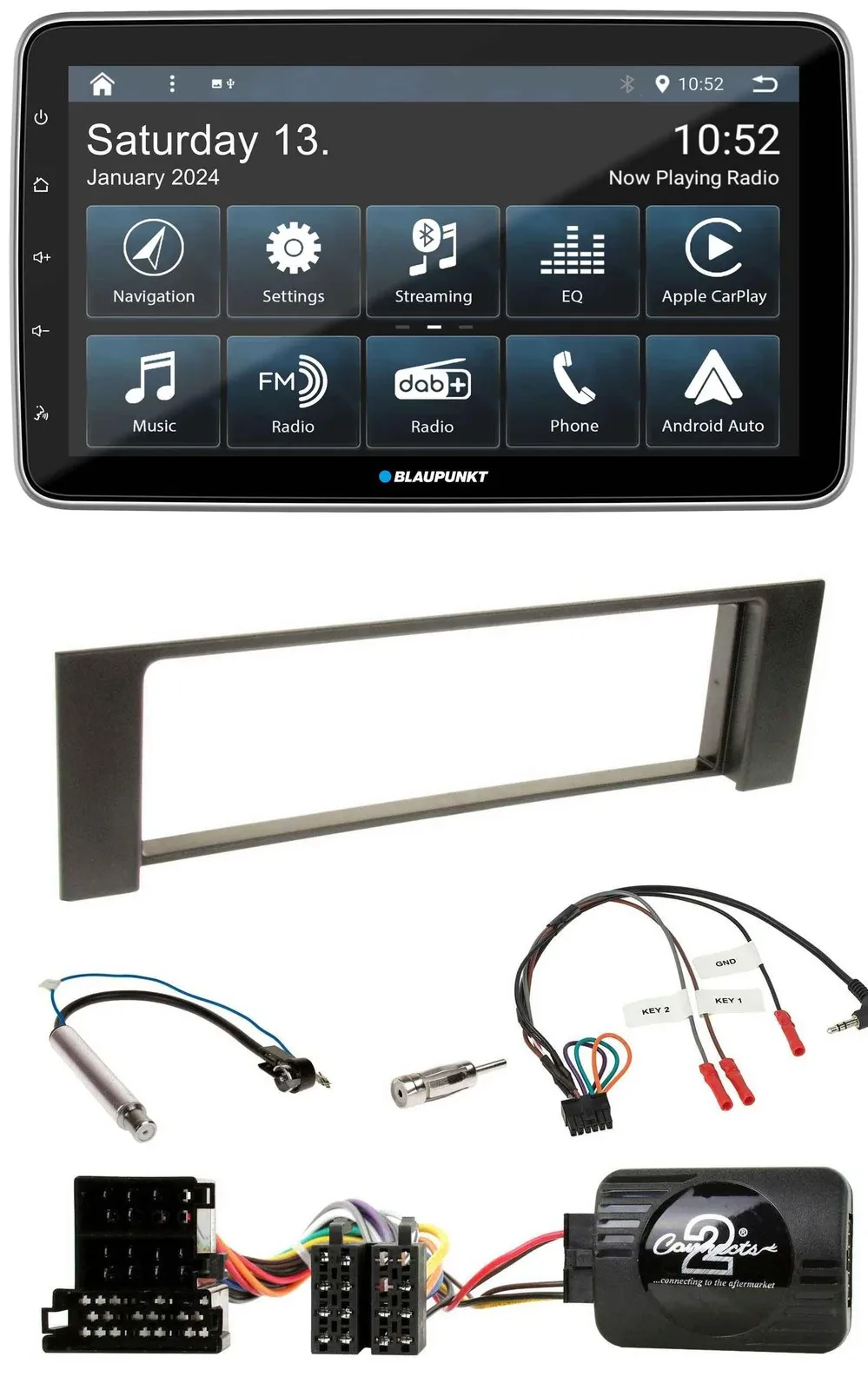 Blaupunkt USB DAB SD Lenkrad Bluetooth Autoradio für Audi A4 2000-2004 ISO