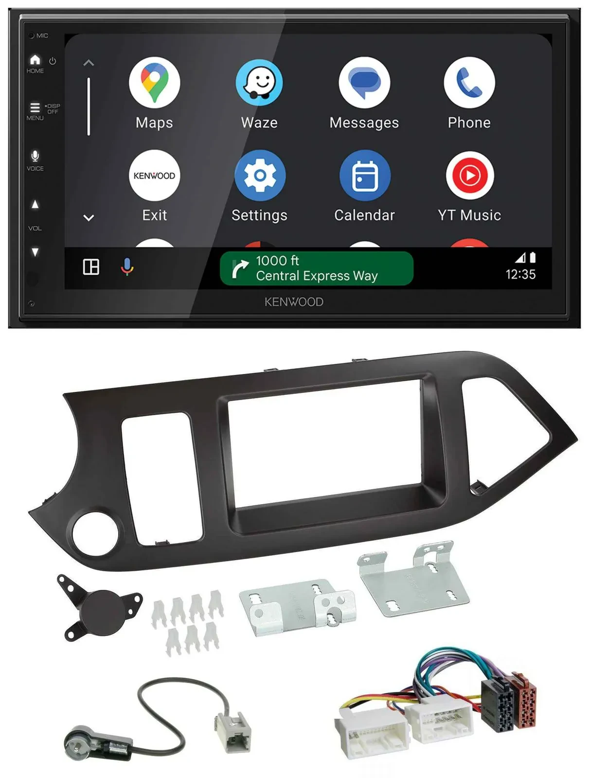 Автомагнитола для Kia Picanto Kenwood 2DIN DAB Bluetooth USB MP3 (с 2011, без Start-Stop)