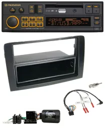 Автомагнитола Pioneer DAB, USB, Bluetooth, черная, для Fiat Idea 2006–2012, поддержка управления на руле
