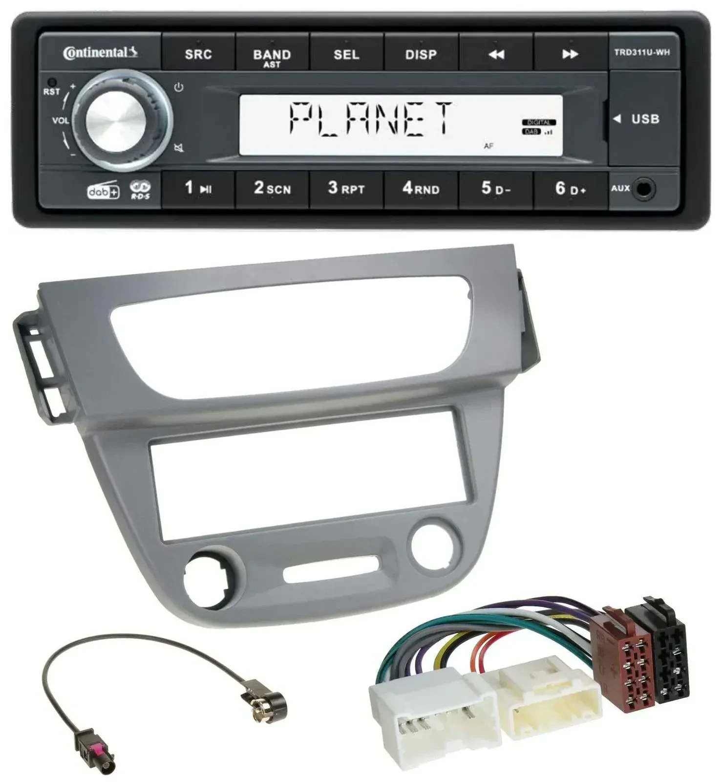 Continental MP3 AUX USB DAB 1DIN Autoradio für Renault Megane 3 (12-14) - grau