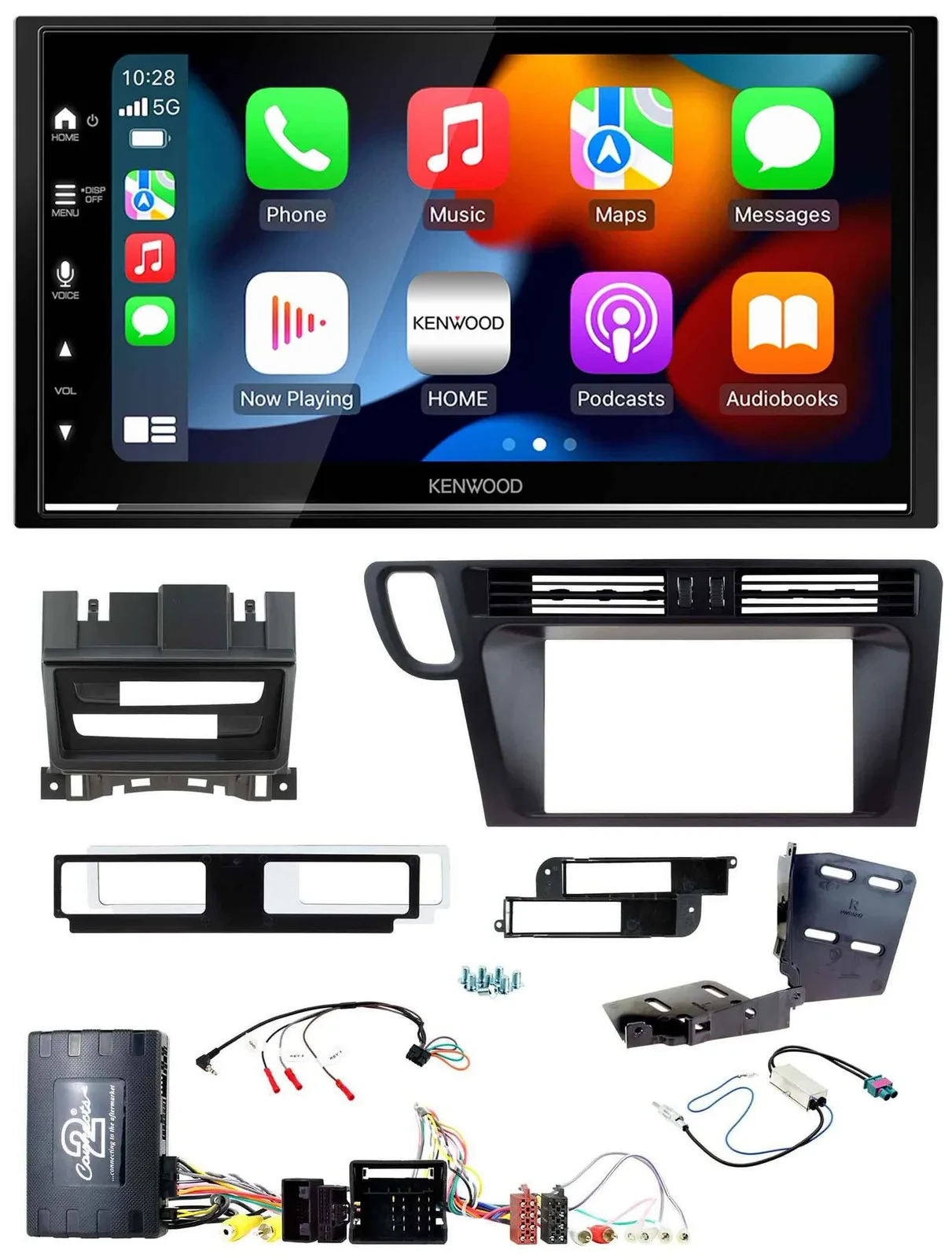 Kenwood DAB USB Bluetooth 2DIN Lenkrad Autoradio für Audi Q5 08-17 8R Infoadapte