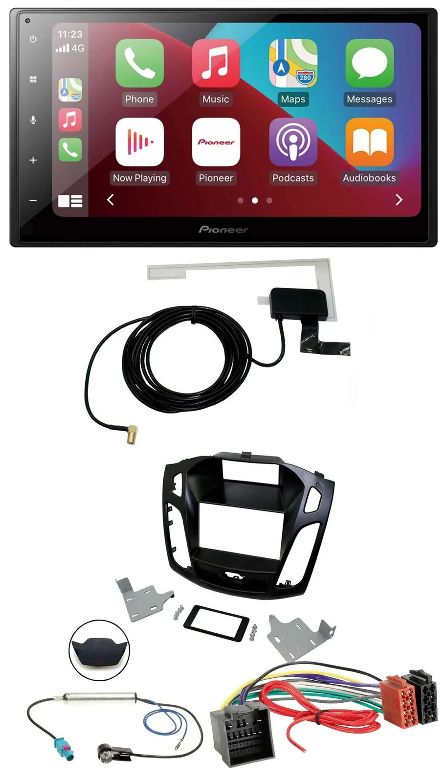 Автомагнитола для Ford Focus (с 2018) Pioneer 2DIN, USB, Bluetooth, DAB, MP3, черная