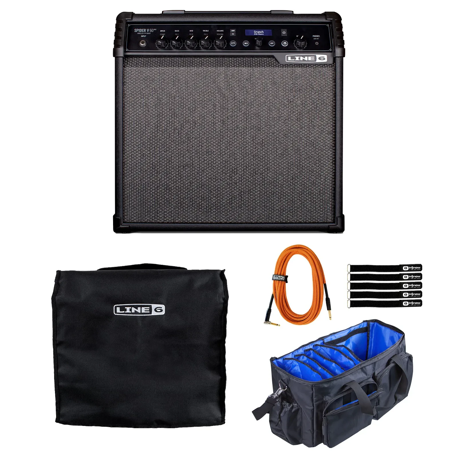 Line 6 Spider V 60 MkII 60W Combo Guitar Amp with Cover Package