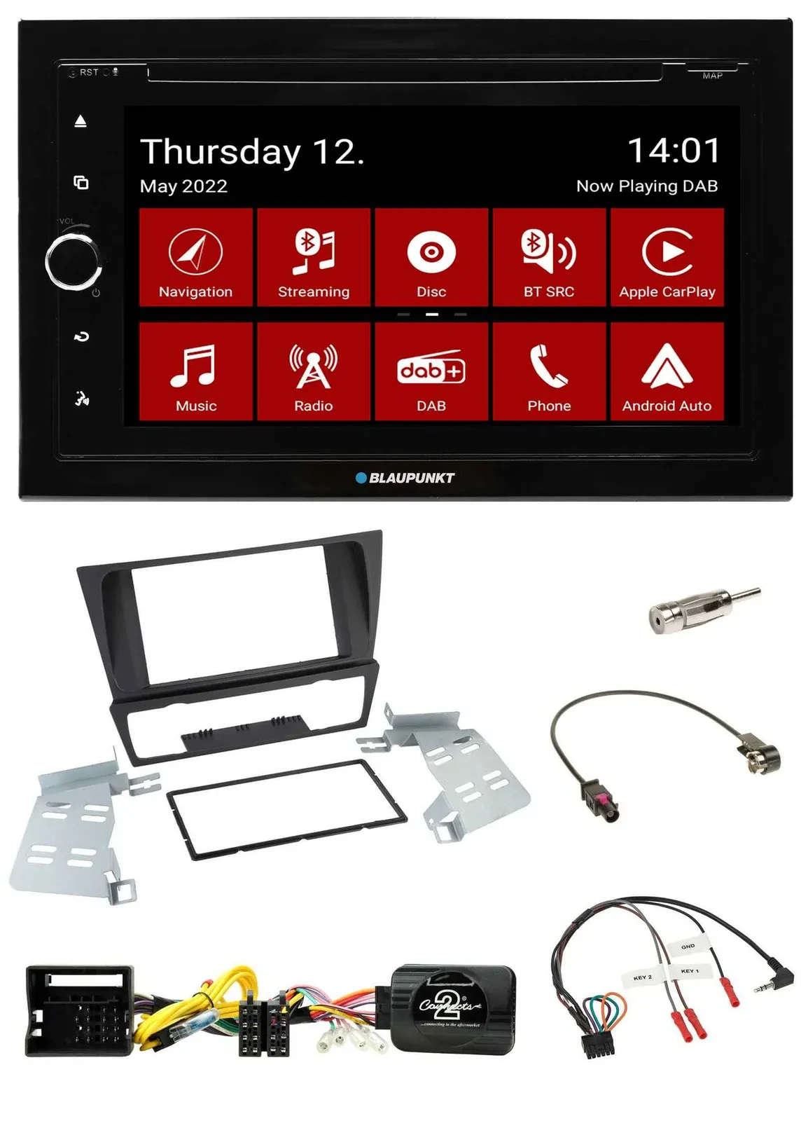 Blaupunkt Lenkrad DVD Bluetooth DAB 2DIN USB Autoradio für BMW 3er E92 E93 E90 E