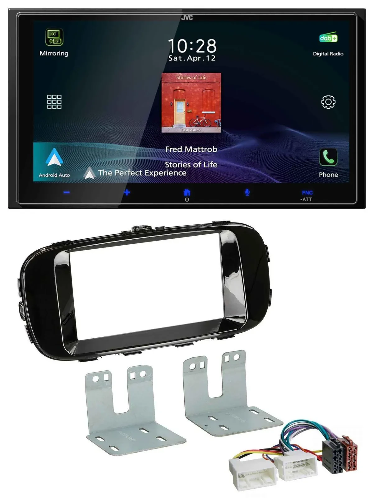 JVC USB Bluetooth 2DIN DAB MP3 Autoradio für Kia Soul PS ab 14 piano-schwarz