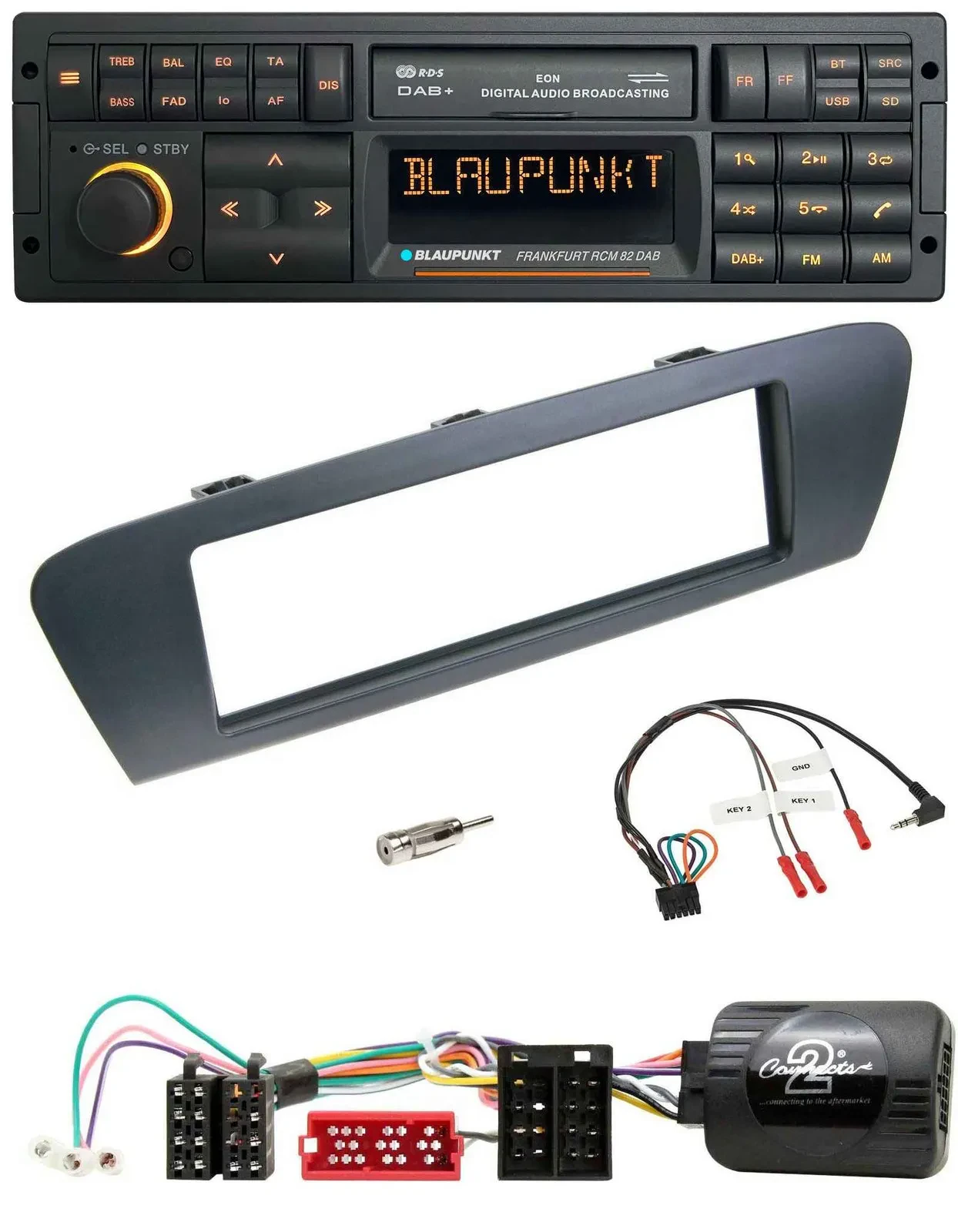 Автомагнитола для Renault Grand Scenic Blaupunkt USB, DAB, SD, Bluetooth, поддержка кнопок на руле, ISO