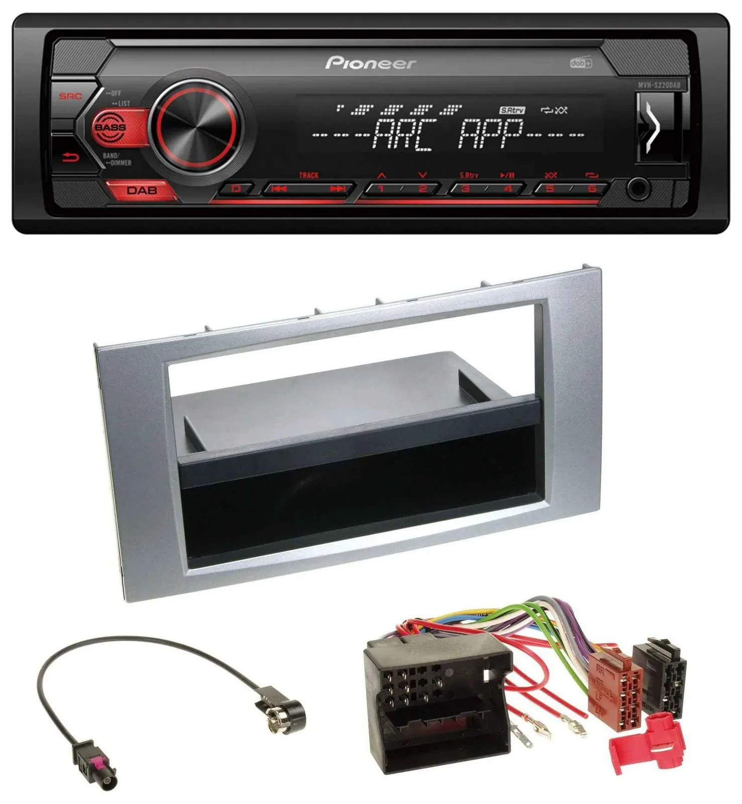 Автомагнитола Pioneer 1 DIN DAB MP3 AUX USB для Ford Galaxy, Focus, C-Max, S-Max 2003–2007