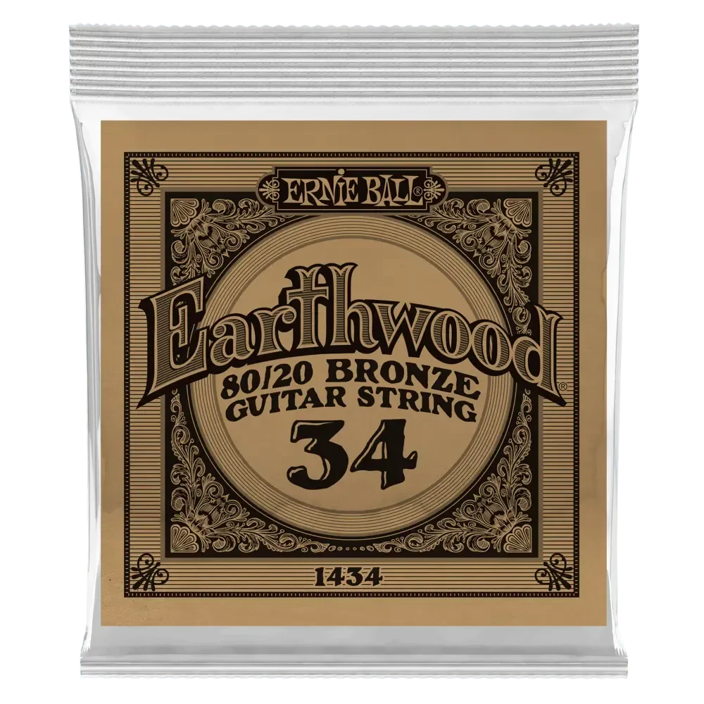 Струна для акустической гитары Ernie Ball P01434 Earthwood, бронза, калибр 34