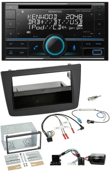 Kenwood CD 2DIN DAB USB Lenkrad Bluetooth Autoradio für Alfa Romeo Mito 08-14 sc