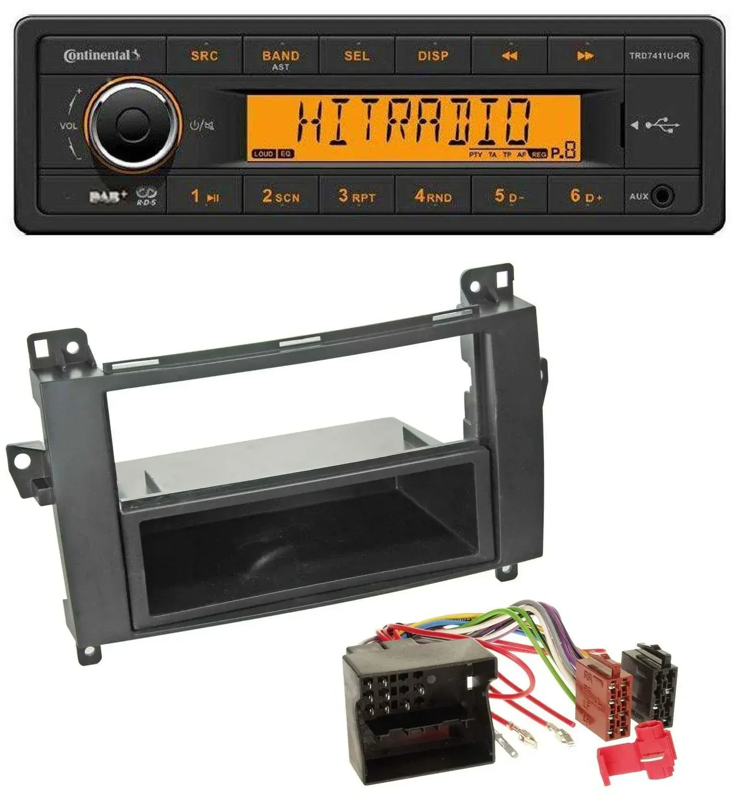 Continental 1DIN DAB MP3 AUX USB Autoradio für Mercedes A-Klasse 04-12 W169 C169