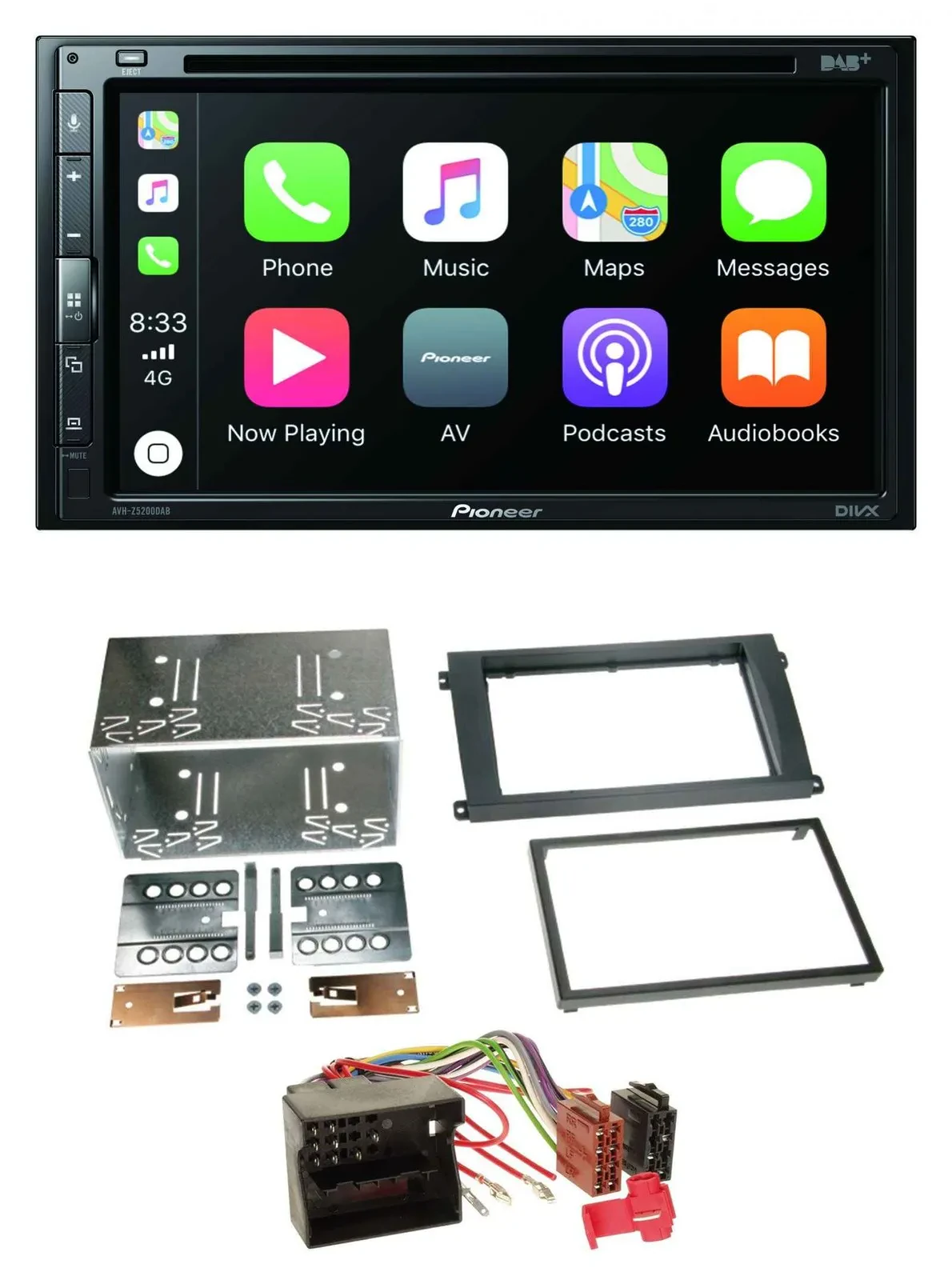 Pioneer DVD 2DIN MP3 DAB Bluetooth USB Autoradio für Porsche Cayenne 2007-2010