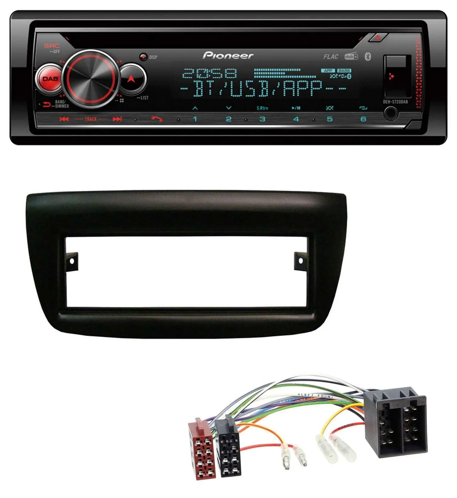 Pioneer MP3 DAB CD Bluetooth USB Autoradio für Fiat Doblo 12-15 Opel Combo 10-15