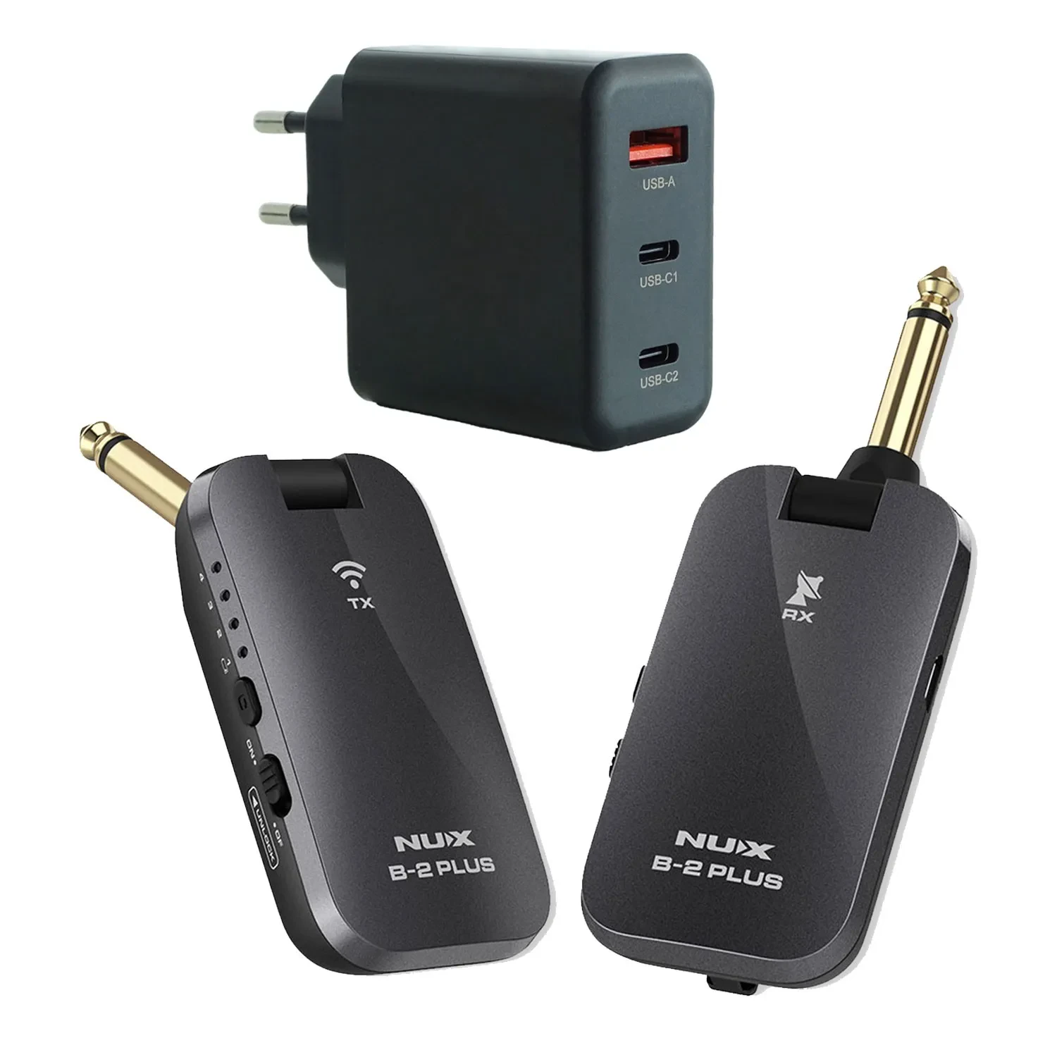 Nux B2-Plus Wireless System für Gitarre mit keepdrum Netzteil