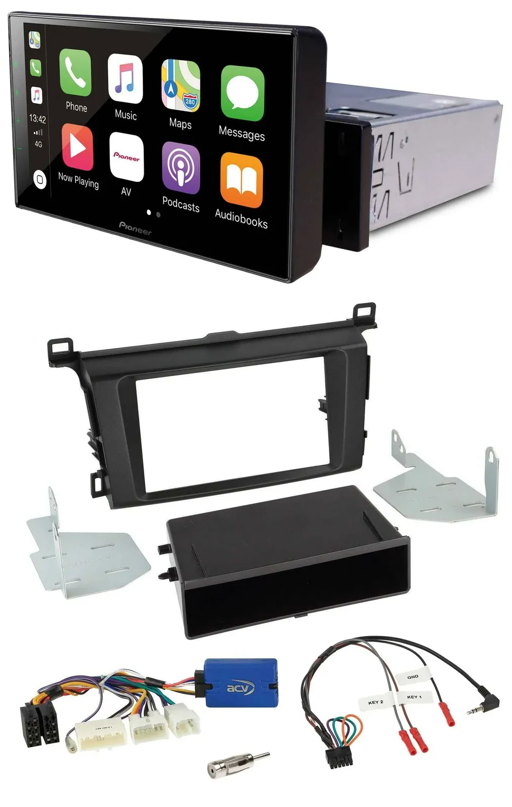 Pioneer Bluetooth Lenkrad DAB USB Autoradio für Toyota RAV-4 ab 2013