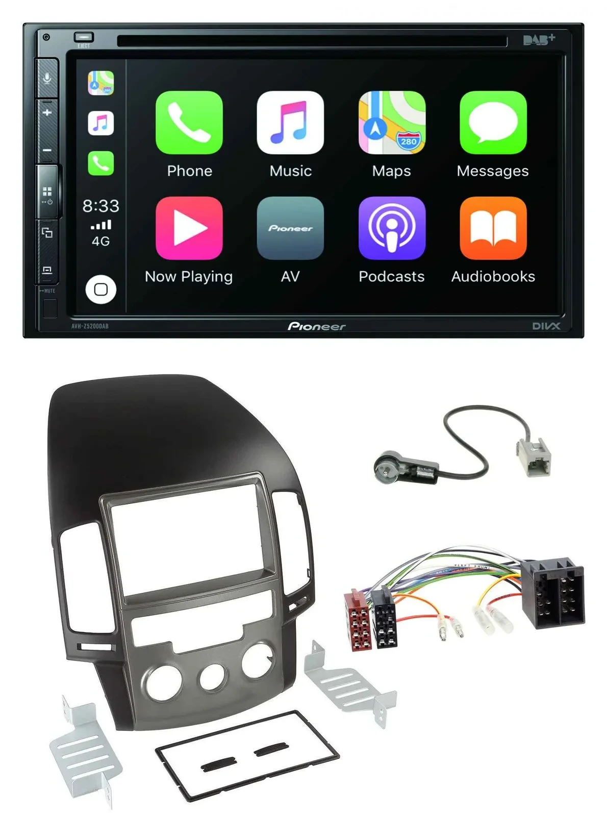 Pioneer DVD 2DIN MP3 DAB Bluetooth USB Autoradio für Hyundai i30 (ab 08)