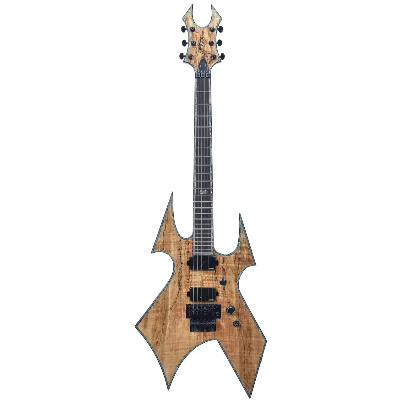 B.C.RICH Warbeast Extreme Exotic with Floyd Rose - Spalted Maple Top, Natural Tr