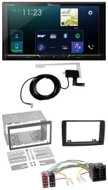 Pioneer 2DIN DAB USB MP3 Bluetooth Autoradio für Fiat Idea ab 05 schwarz