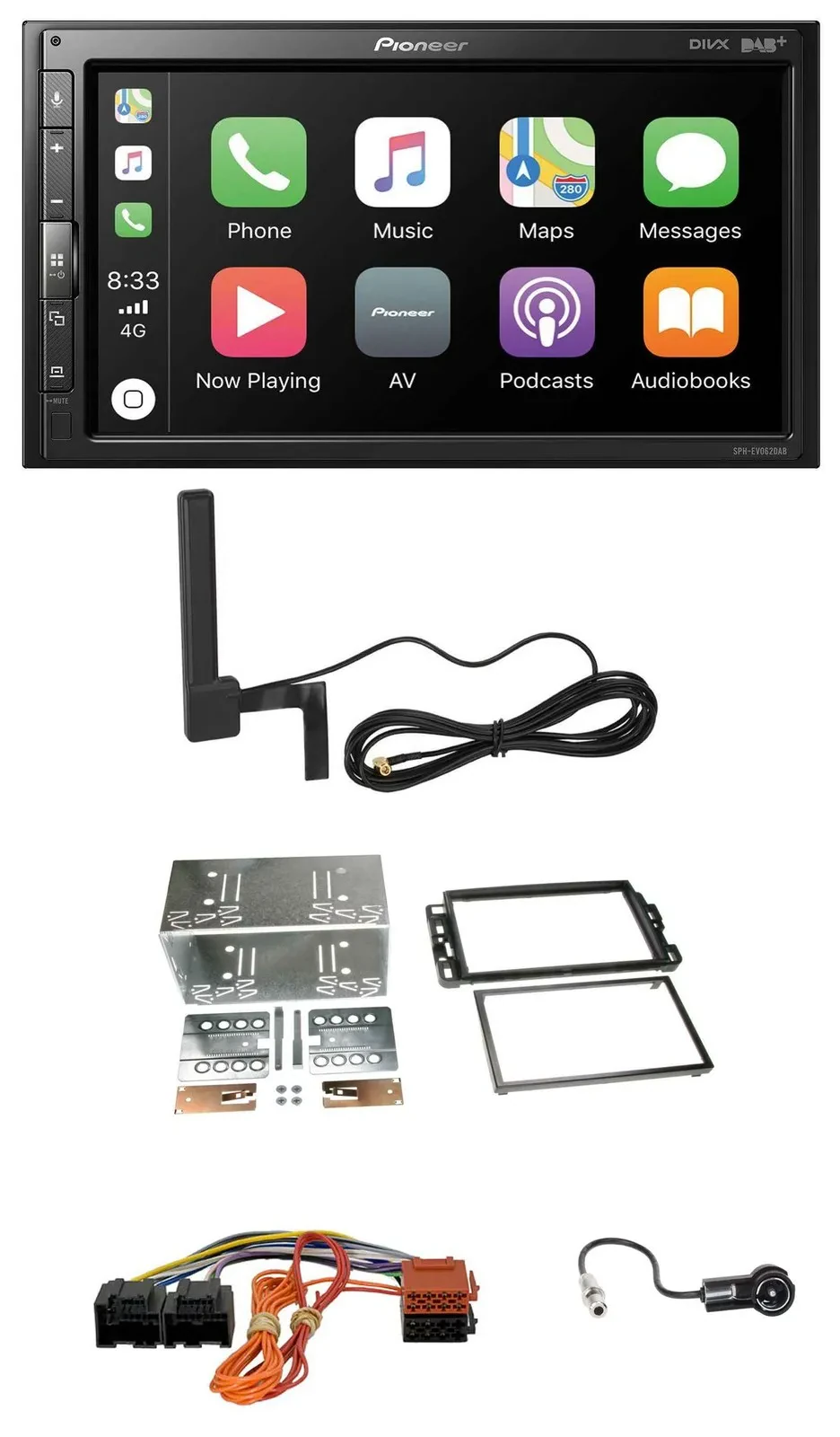 Автомагнитола Pioneer 2-DIN, Bluetooth, DAB, USB, MP3, для Cadillac BLS (2006–2010)