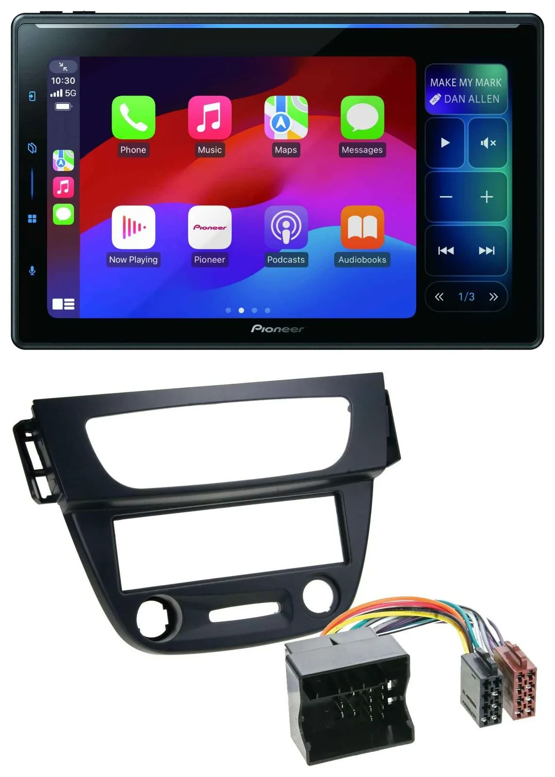 Pioneer Bluetooth DAB MP3 USB Autoradio für Renault Megane 3 09-14 Quadlock schw