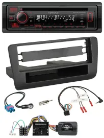 Автомагнитола для Audi A1 (с 2010) Kenwood CD USB Bluetooth DAB совместимая с кнопками на руле