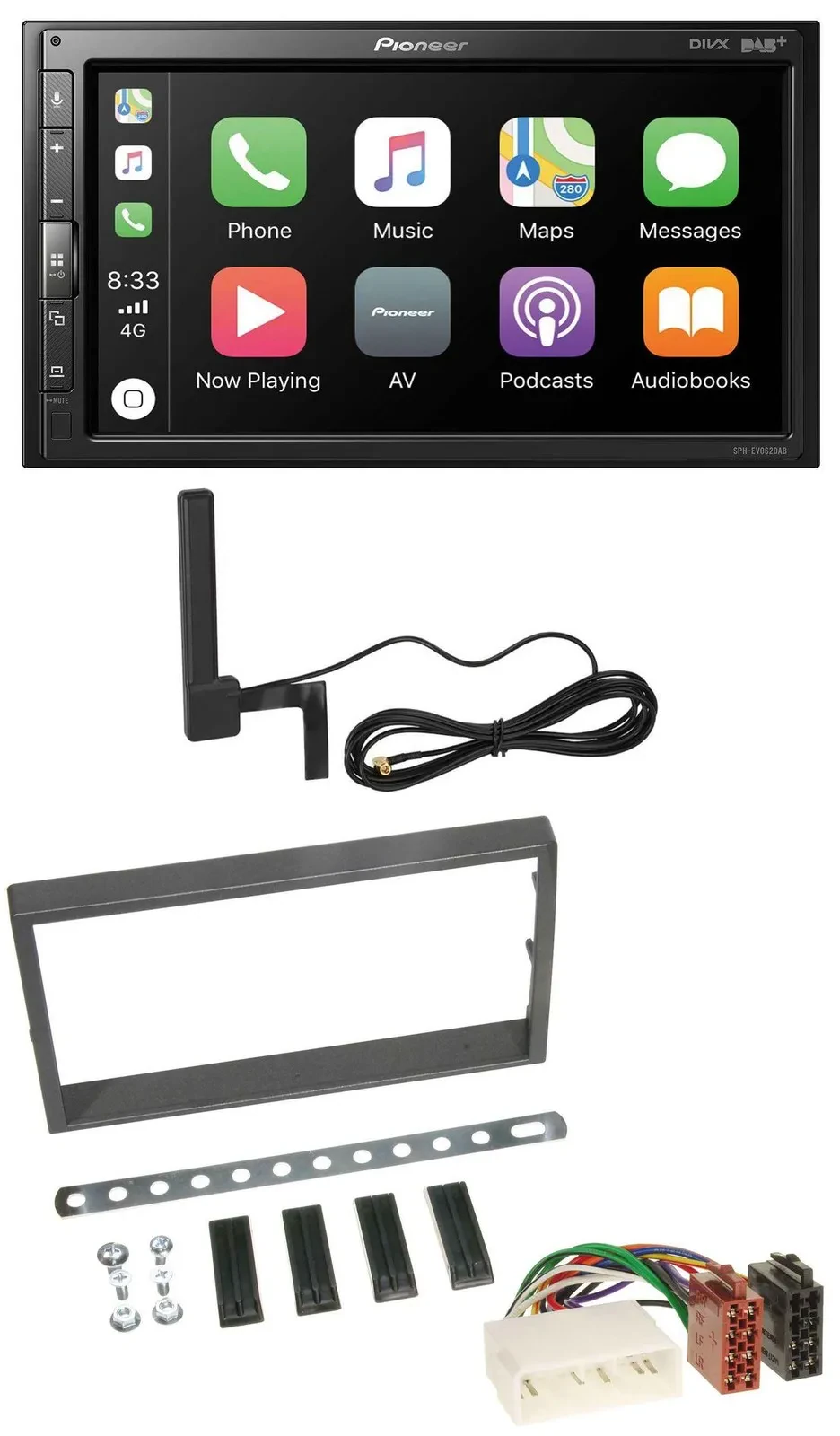 Pioneer USB 2DIN Bluetooth DAB MP3 Autoradio für SSangYong Kyron ab 2005