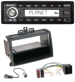 Continental USB 1DIN AUX DAB MP3 Autoradio für Hyundai i20 08-11 Rubber-Touch Ab