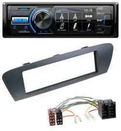 Автомагнитола JVC Bluetooth, MP3, USB, DAB для Renault Scenic (с 2009), серый