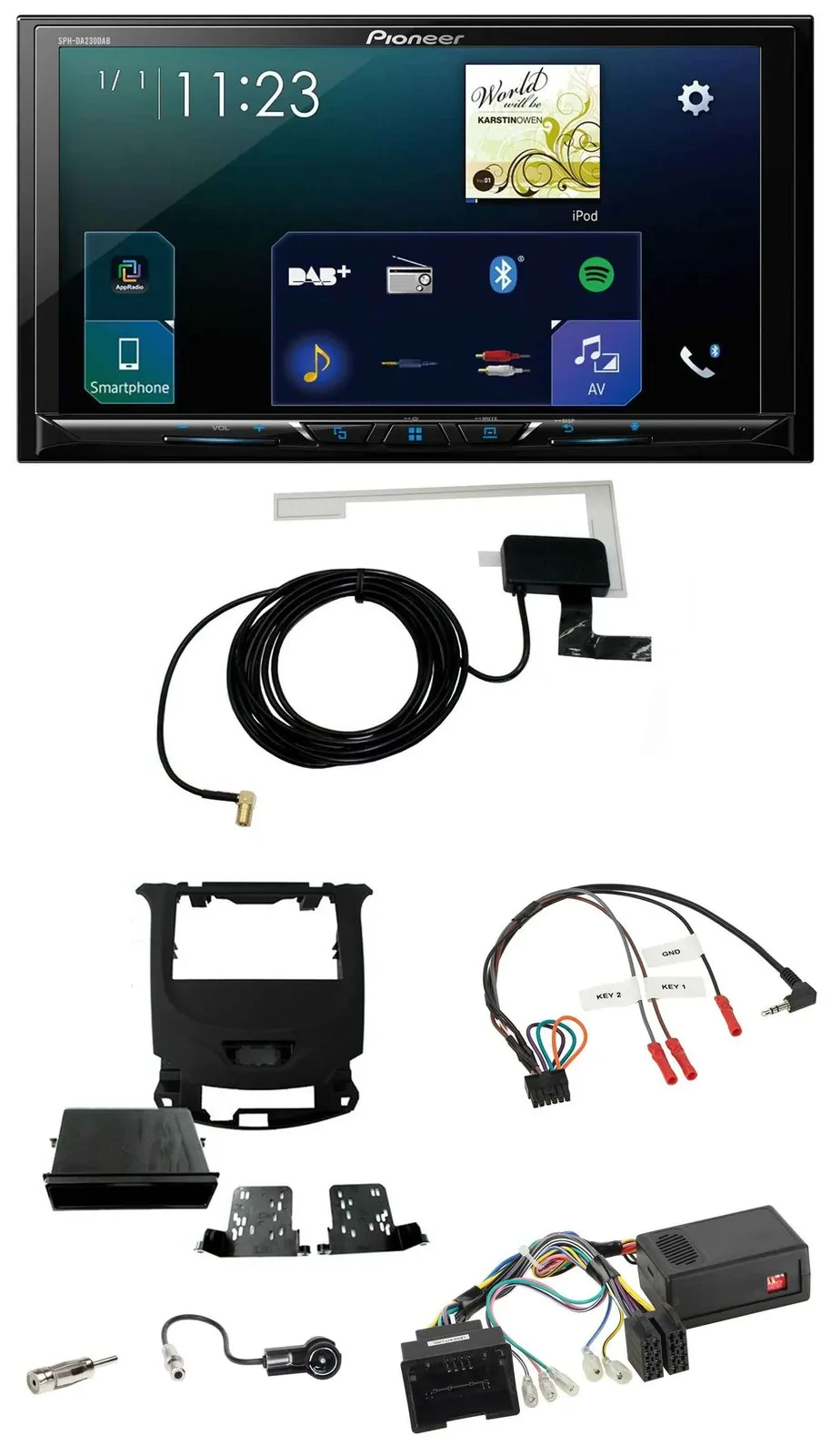 Pioneer 2DIN DAB USB Lenkrad Bluetooth Autoradio für Chevrolet Cruze ab 2016 kla