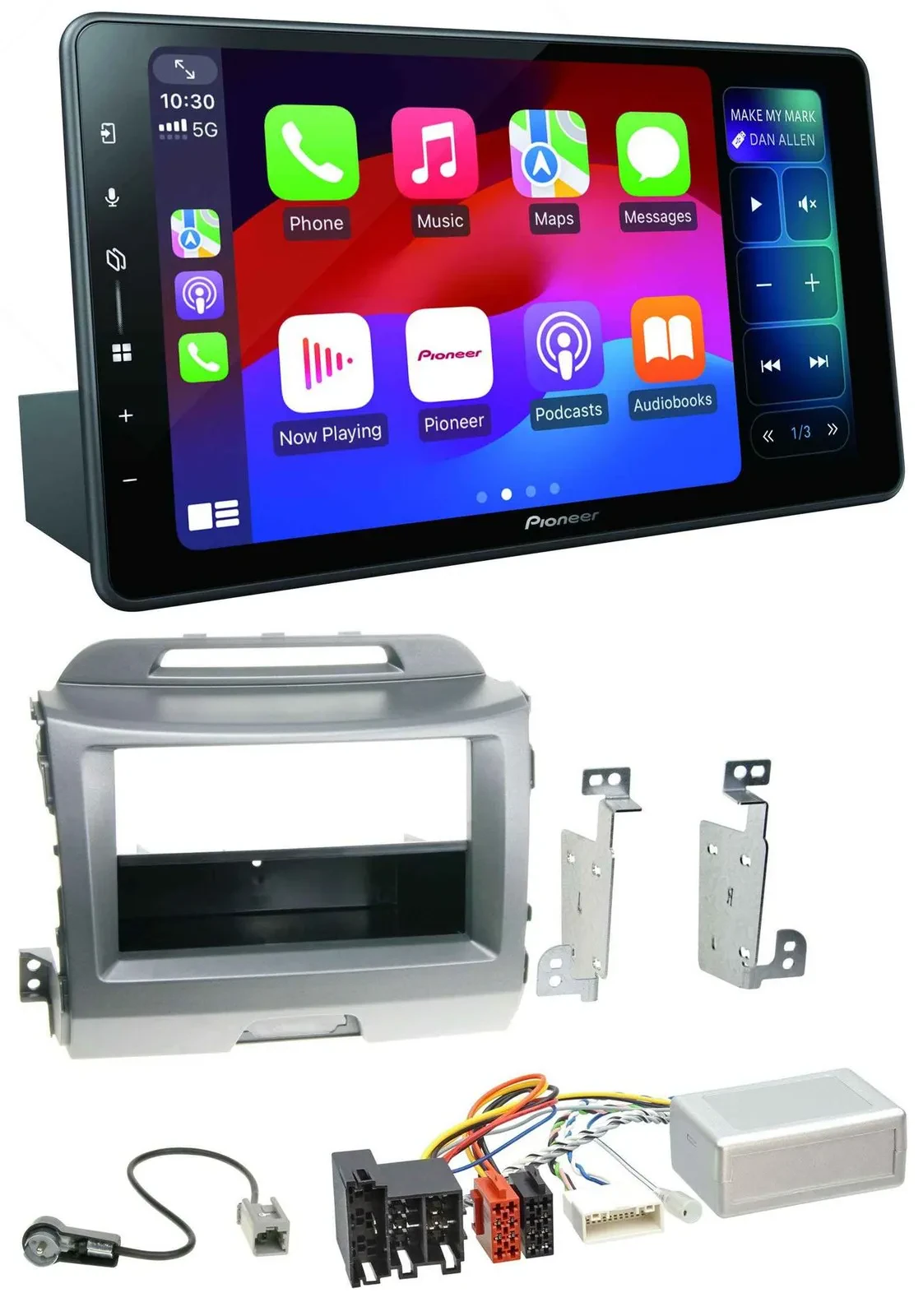 Pioneer Bluetooth DAB Lenkrad USB Autoradio für Kia Sportage 3 10-15 Navi silber