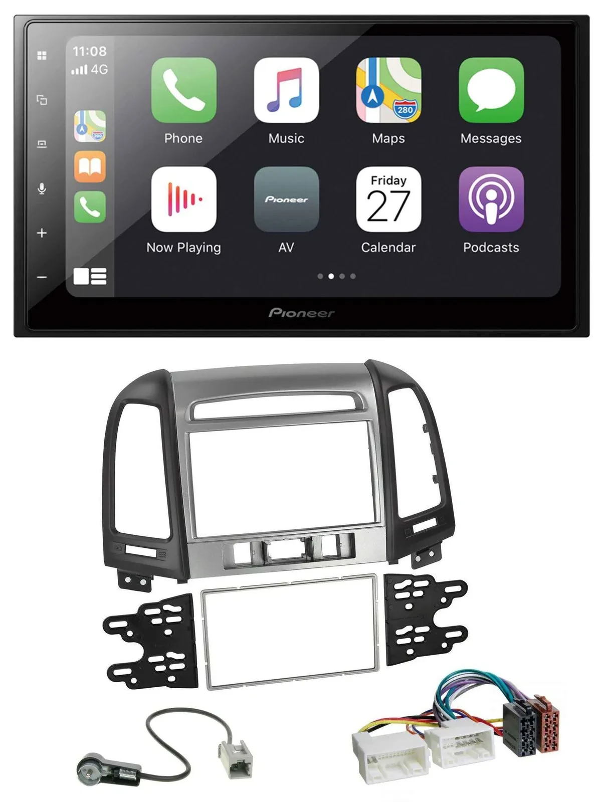 Pioneer MP3 Bluetooth DAB 2DIN USB Autoradio für Hyundai Santa Fe 3 Schalter 06-