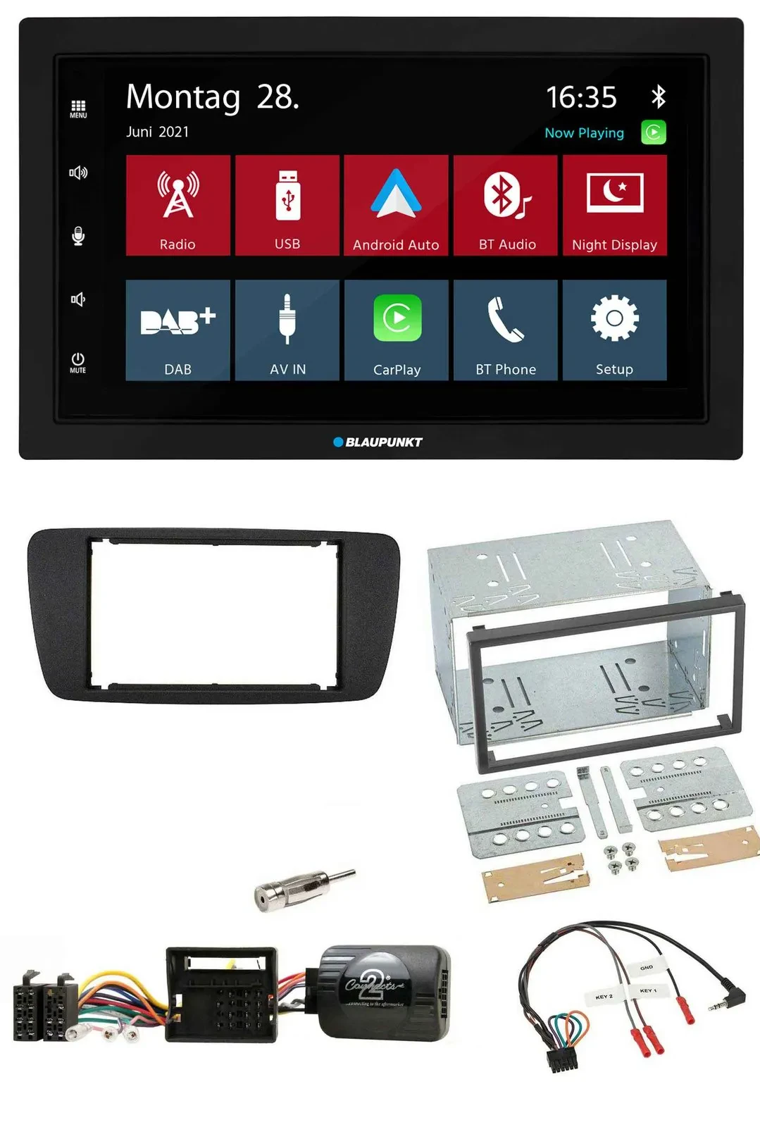 Blaupunkt Lenkrad Bluetooth DAB 2DIN USB Autoradio für Seat Ibiza ab 08 nitschwa