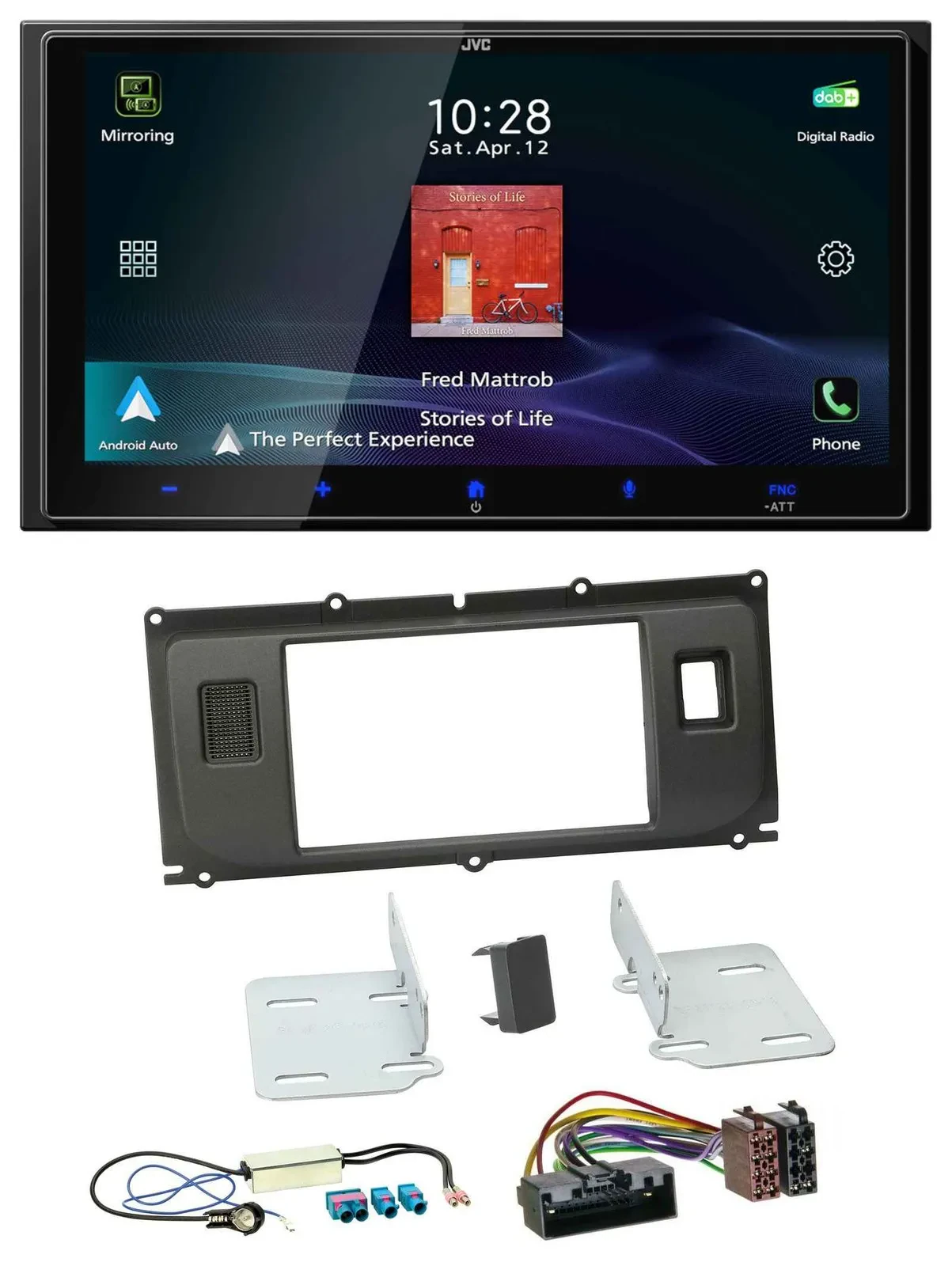 JVC USB Bluetooth 2DIN DAB MP3 Autoradio für Land Rover Evoque Blindstopfen ab 1