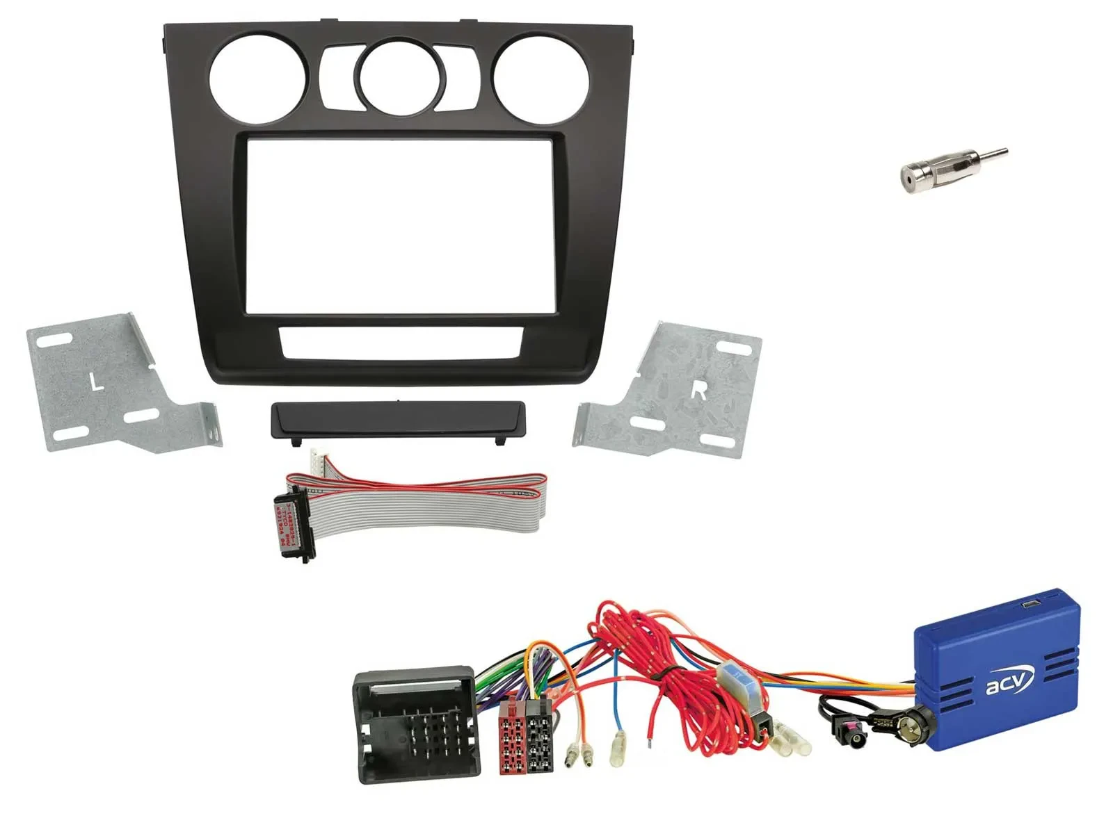 Radioeinbauset CAN-Bus Doppel DIN Autoradio für BMW 1er E81 82 87 88 schwarz
