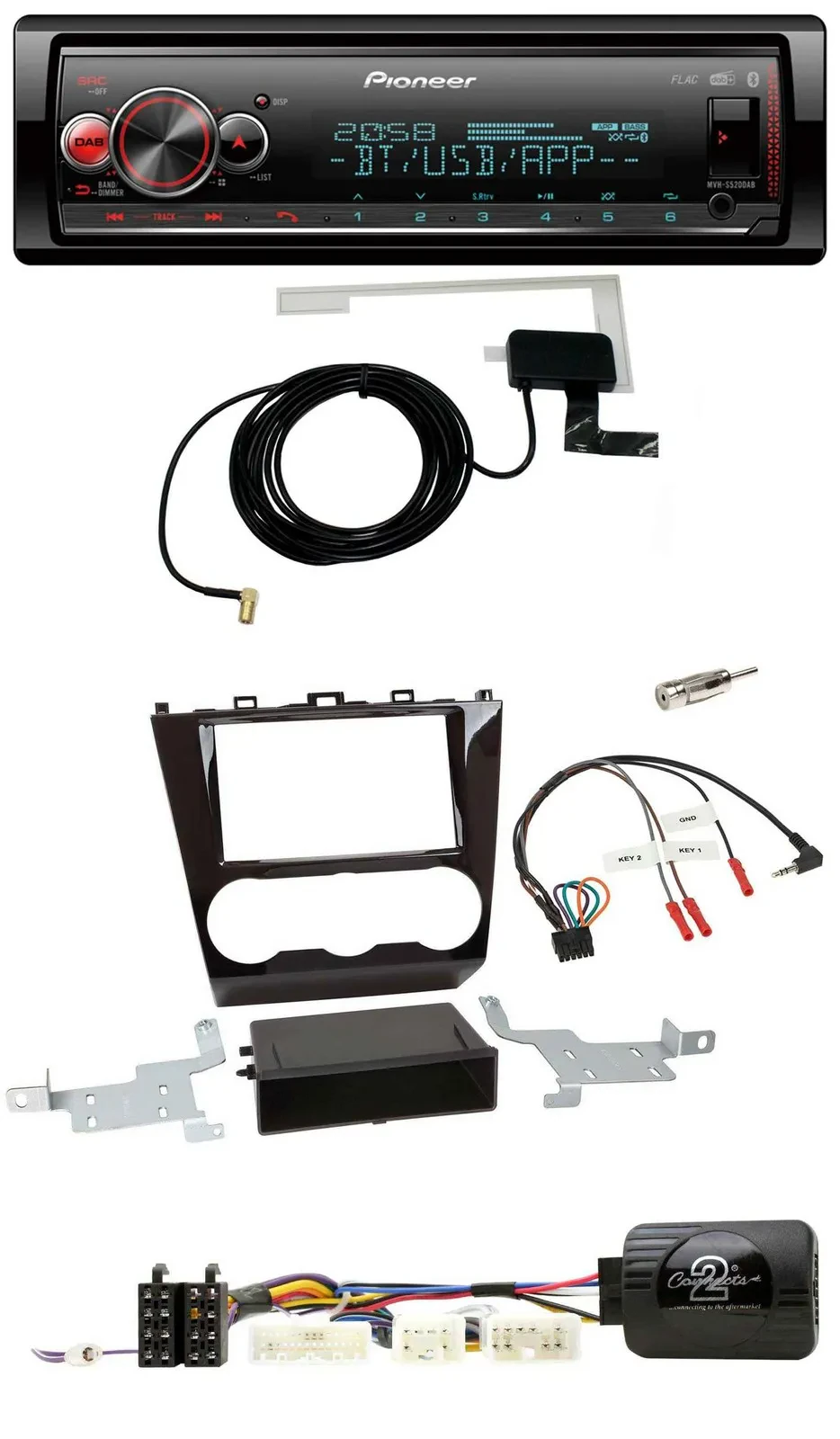 Pioneer Bluetooth DAB USB Lenkrad Autoradio für Subaru Forester ab 2015