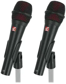 2) Se Electronics V7 Black Metal Handheld Dynamic Microphones Supercardioid Mics