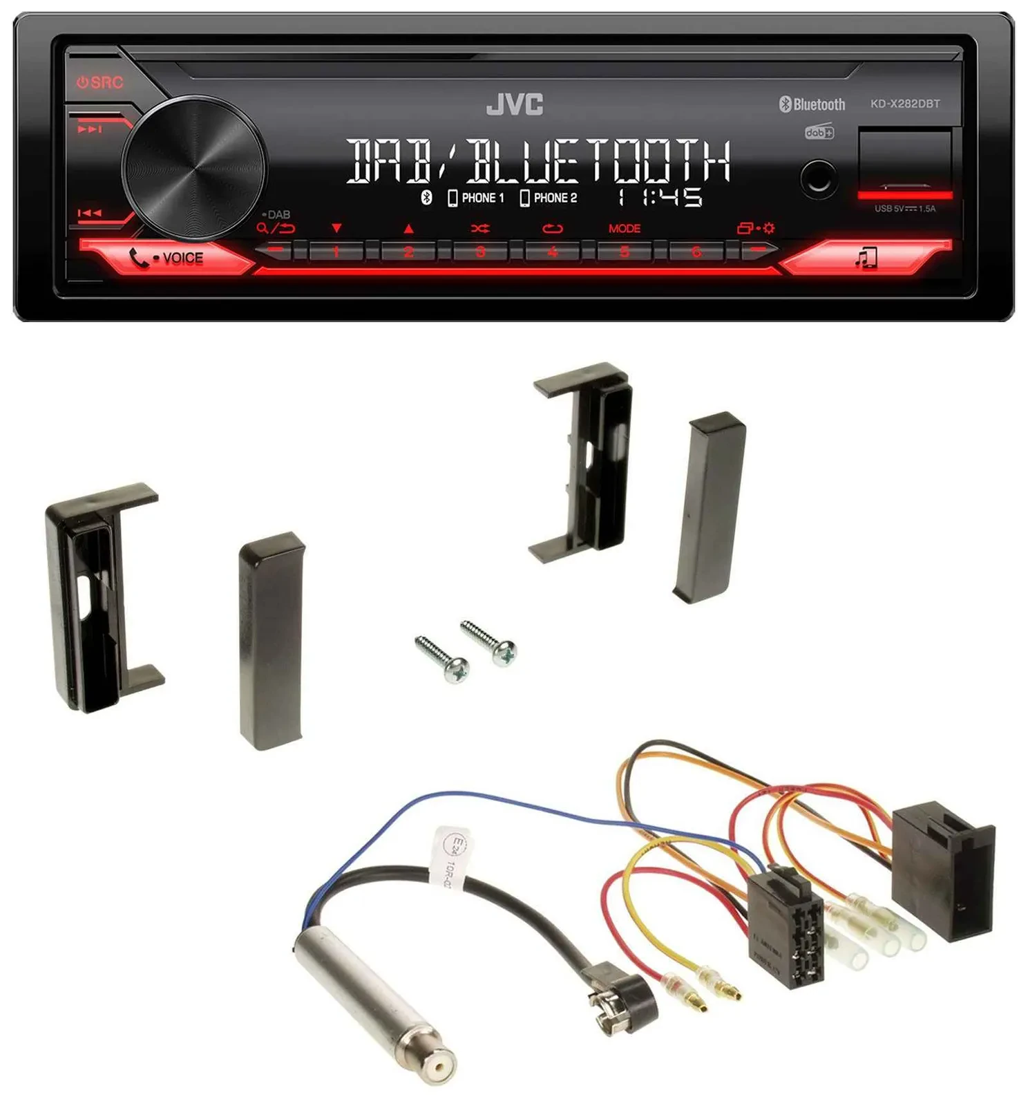 JVC Bluetooth USB DAB MP3 Autoradio für Audi TT (1998-2006) - ISO