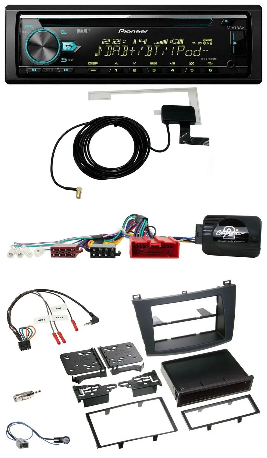 Pioneer MP3 Lenkrad CD USB DAB Autoradio für Mazda 3 2009-2013 Can-Bus