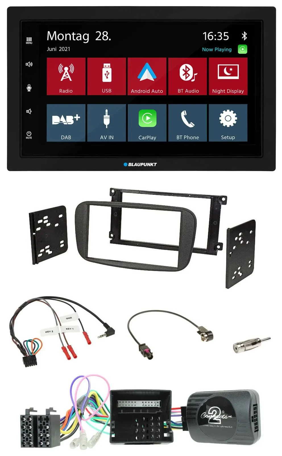 Blaupunkt Lenkrad Bluetooth DAB 2DIN USB Autoradio für Ford S-Max Mondeo Can-Bus